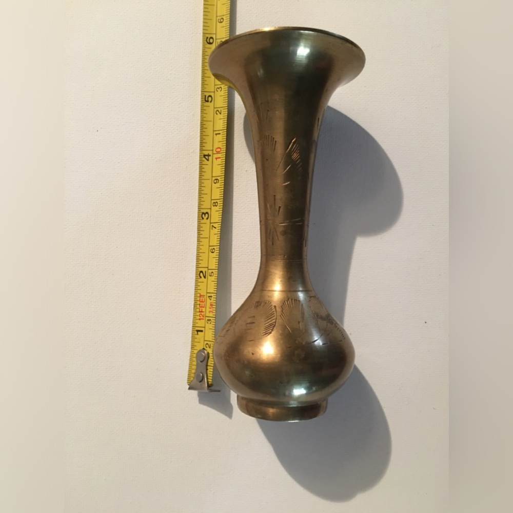 Brass Bud Vase - 5 inch tall